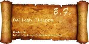 Ballogh Filippa névjegykártya